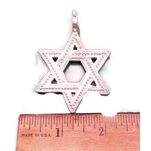 Vintage 1980 Rebecca Collins Star of David Pendant Scarf Jewelry NEW SEALED 2in - Picture 4 of 5